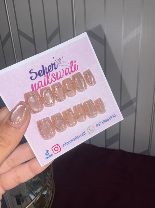 Nude Chrome Press-On Nail Set